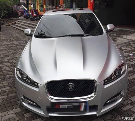 捷豹xf电光金属钛银汽车改色