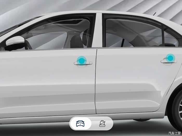 官网上的桑塔纳的三视图b柱的黑色的不见了