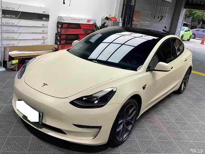 全名用车记model3改装卡其色车衣