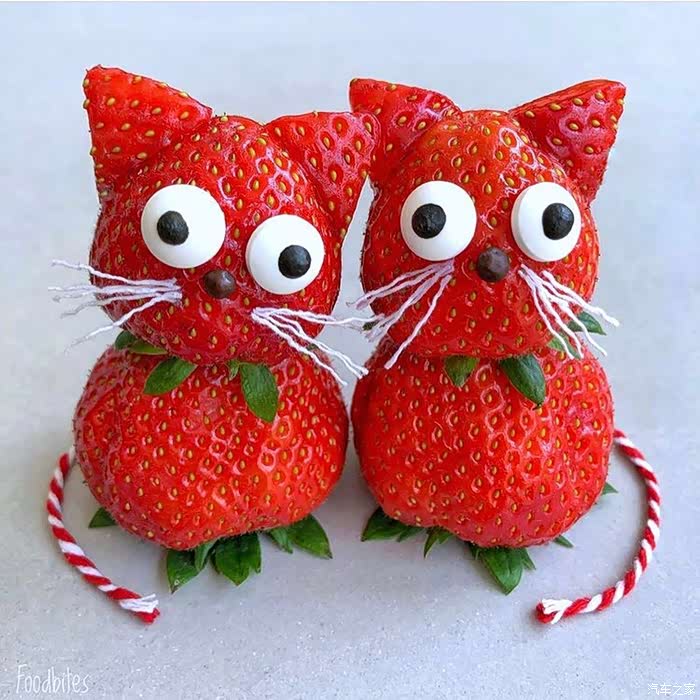 可爱的草莓动物,不一样的美食哦!