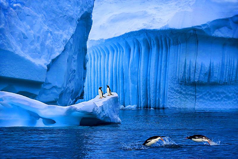 冰雪覆盖的南极,星球美景,极光美景