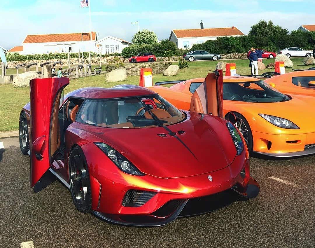 图 红色科尼塞克regera,本次十余台幽灵大聚会的带头大哥.