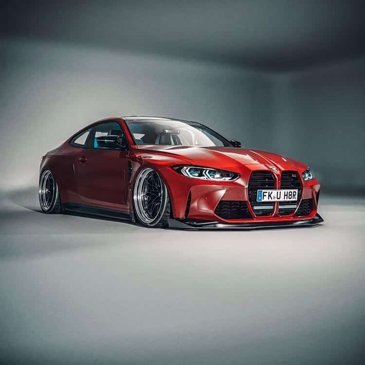 宝马新m4低趴改装的帅气,会不会让你忽略了大鼻孔的存在?