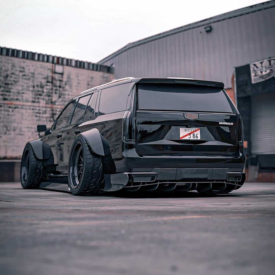 黑武士宽体低趴的凯迪拉克suv!