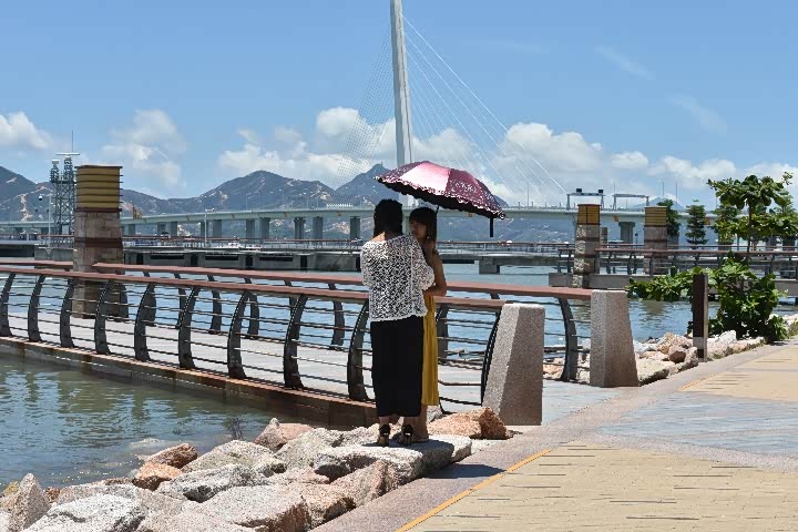 游观桥公园美景赏雄伟跨海大桥