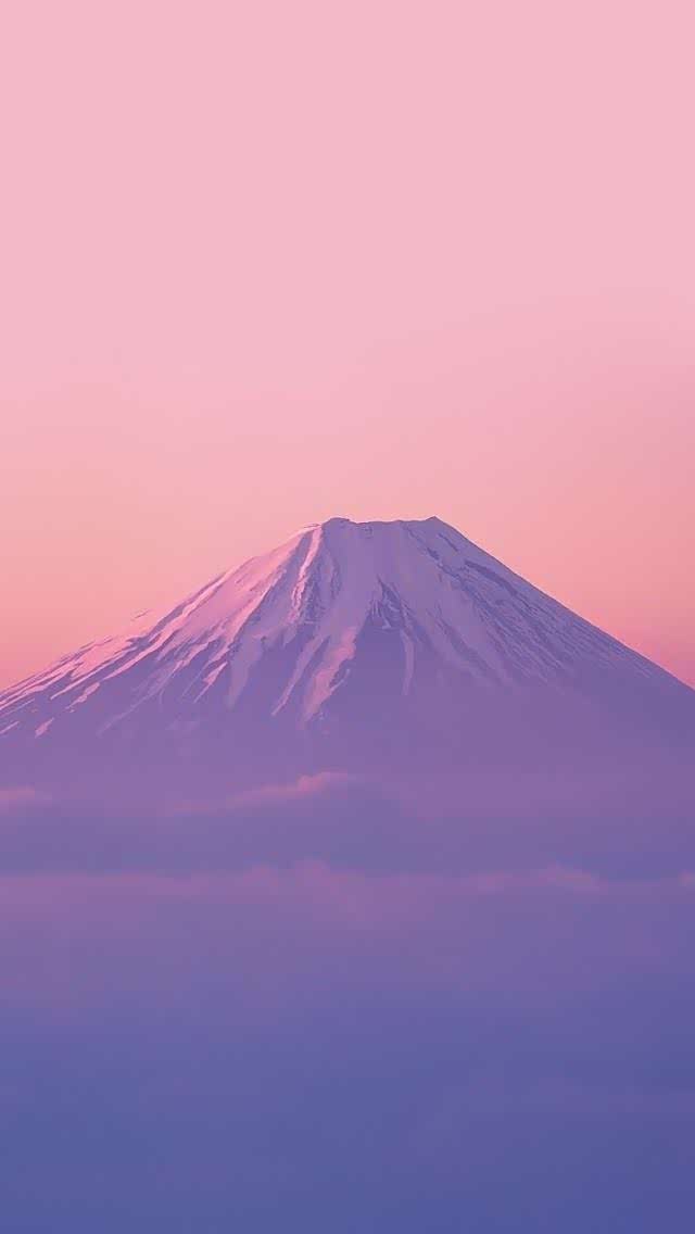 粉色富士山,如梦如幻童话境,江山尽入画.