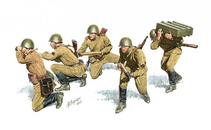 二战油画步兵图片