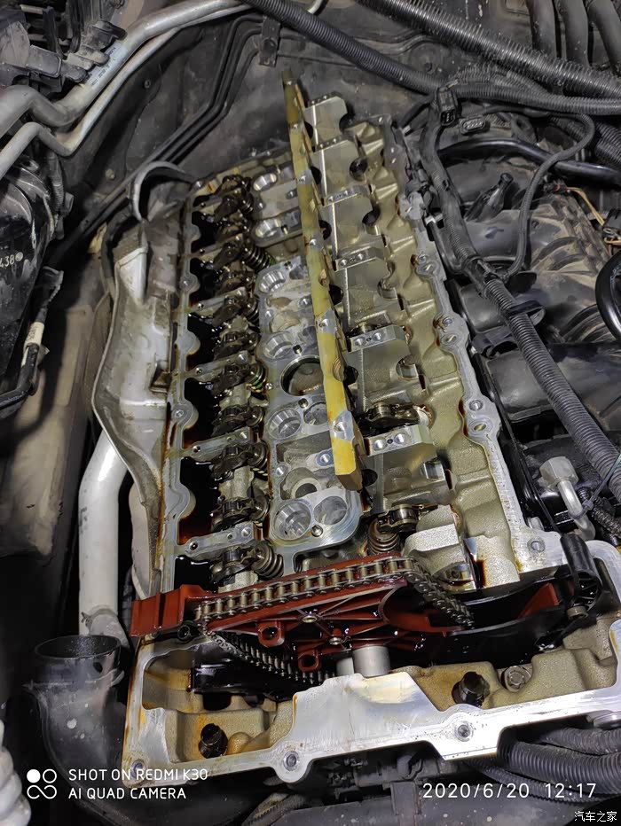 宁波6缸宝马x5烧机油维修n55免拆缸盖换气门油封过程分享