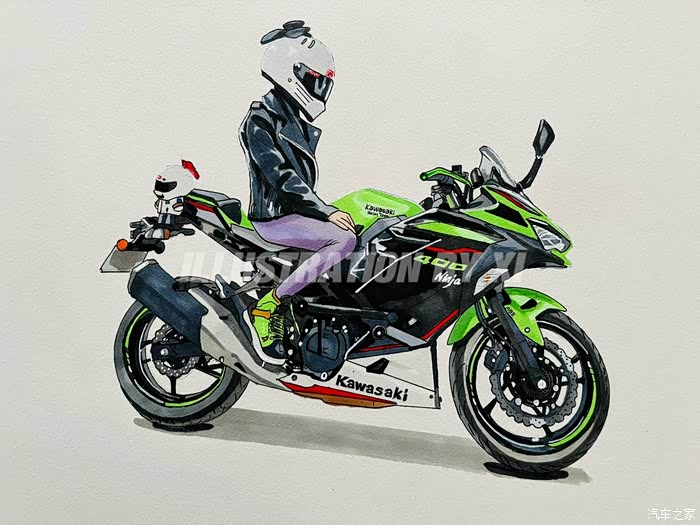【图】【手绘机车】川崎系列 kawasaki ninja400车型_摩托车论坛_汽车