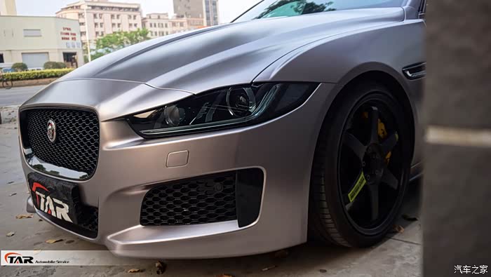 捷豹xe改色作业换装电光金属战斗灰局部黑化