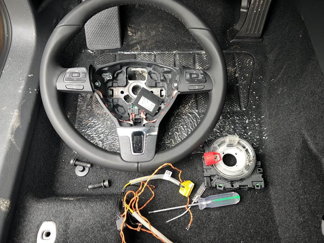 途观新车改装原厂多功能方向盘总程作业