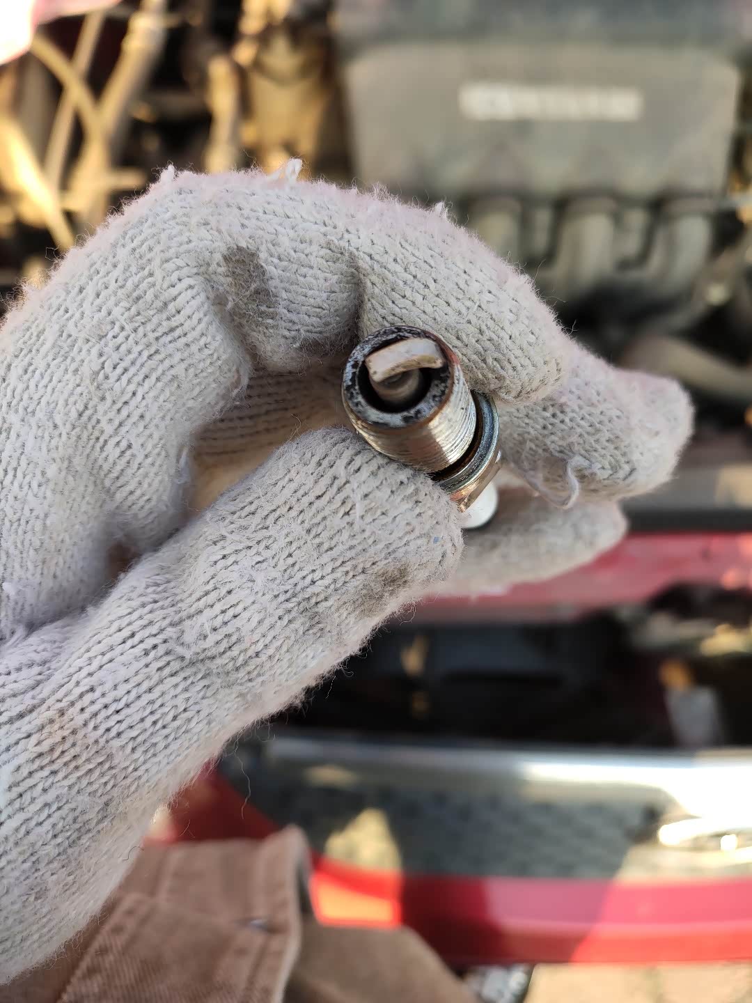 拆了一个k7rti火花塞看了一下不知道该不该换了