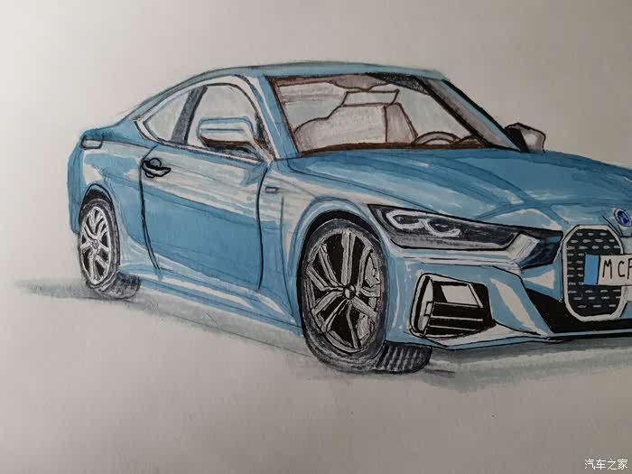 汽车手绘手绘新宝马4系