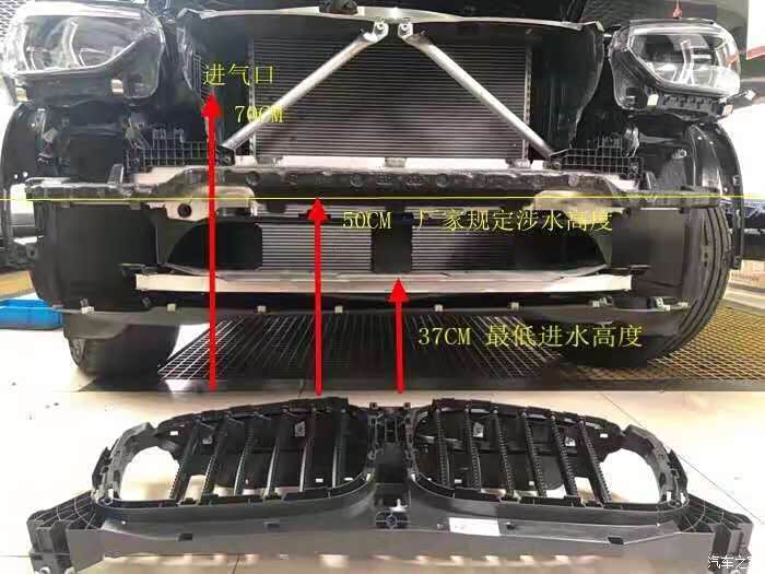 x3进气口在哪个位置? 最高涉水深度多少?