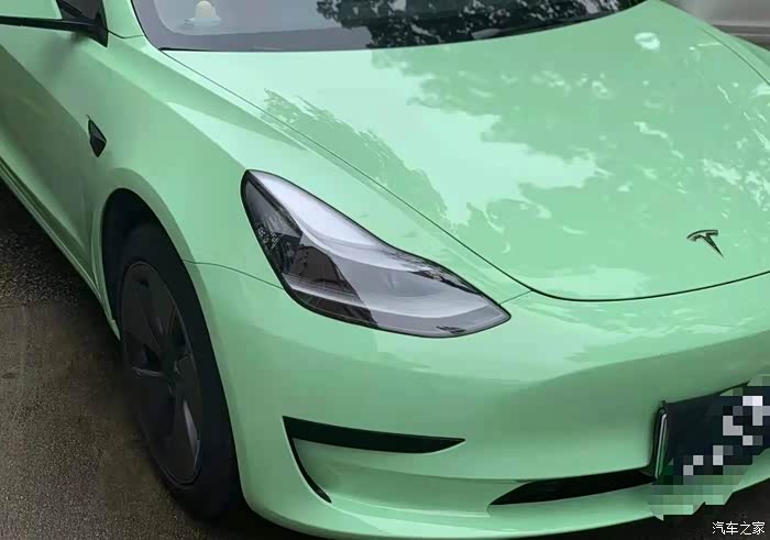 【图】特斯拉model 3牛油果绿还挺好看_model 3论坛_汽车之家论坛
