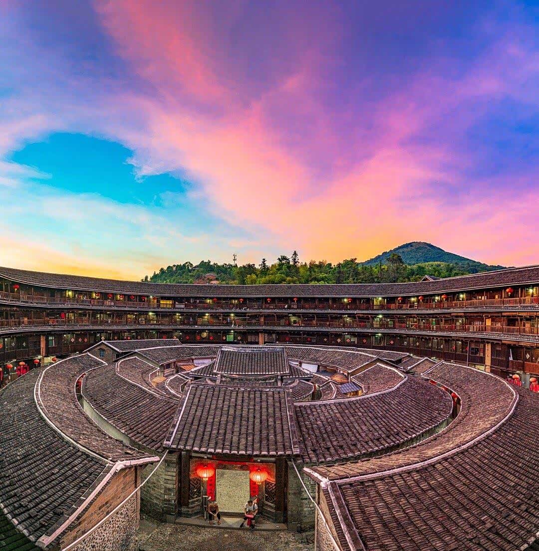 福建客家土楼,中国古韵古味的建筑之一.