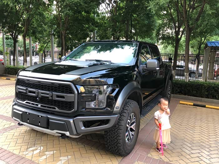 个性发型小美女当车模之黑猛禽提车贴