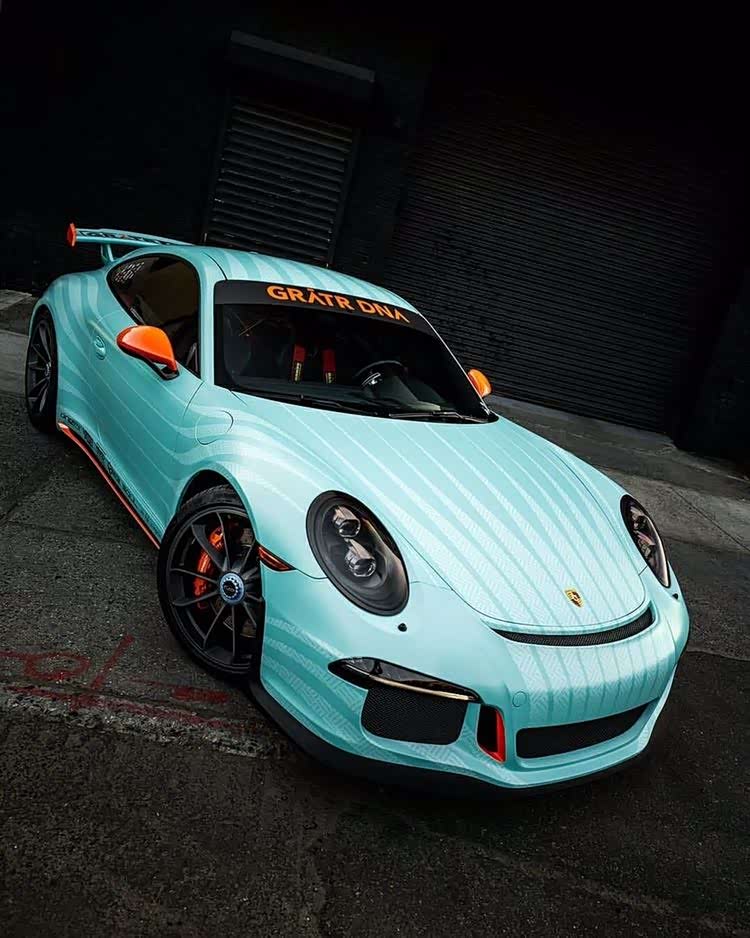 保时捷911 gt3改装,小清新风格,有点萌萌哒感觉