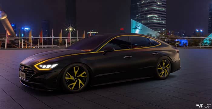 现代索纳塔十哑光黑coupe