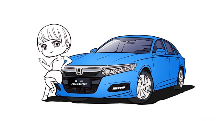 手绘#绘出心中所想,画出心中所爱——广本十代雅阁