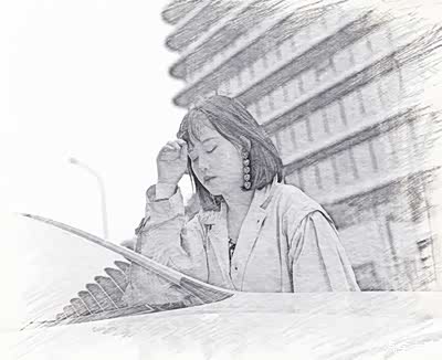 试试美图秀秀的素描效果,别说,还蛮有感觉得(环岛路)