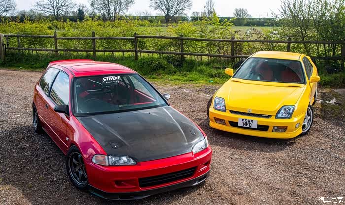 hondapreludesspec黄黄的本田披露跑