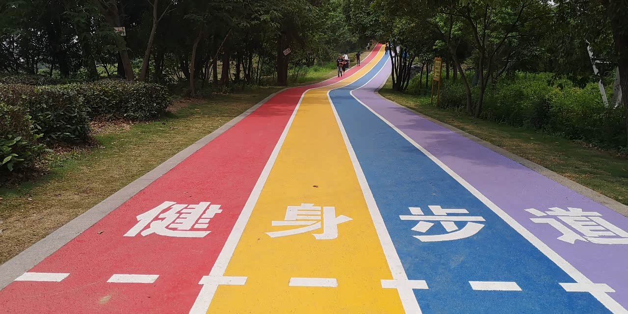 这种彩色的健康步道才是最受朋友们的欢迎
