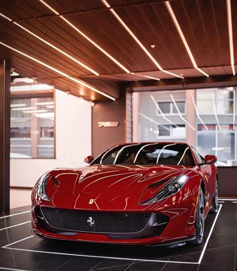 酒红色超跑,法拉利812sf!