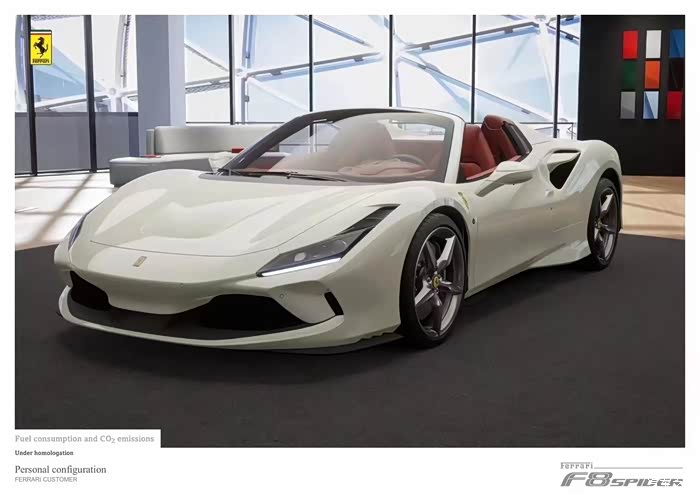 法拉利f8spider敞篷白红