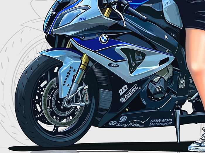 【机车手绘】经典bmw s1000rr hp4