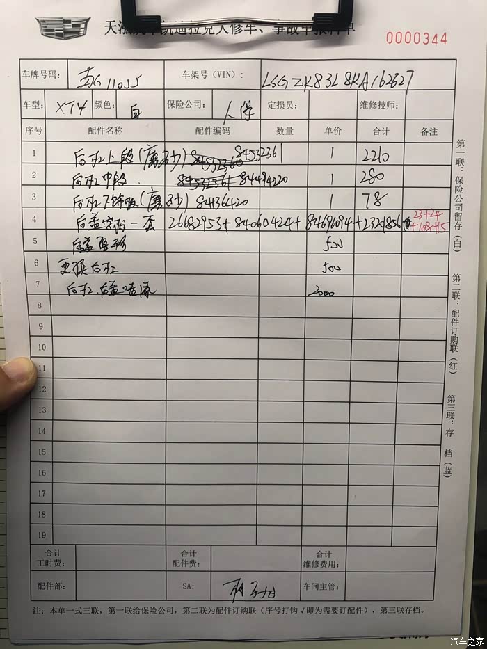 凯迪拉克xt4配件价格