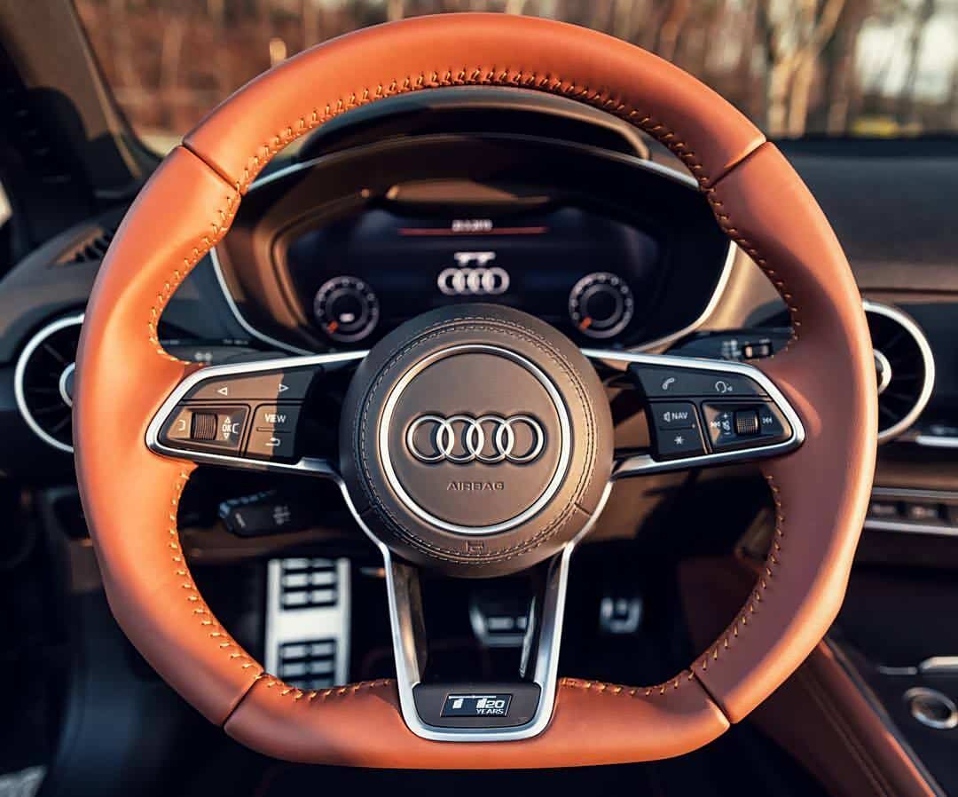 奥迪tt20周年限定版棕色方向盘的奥迪特别少见是吧