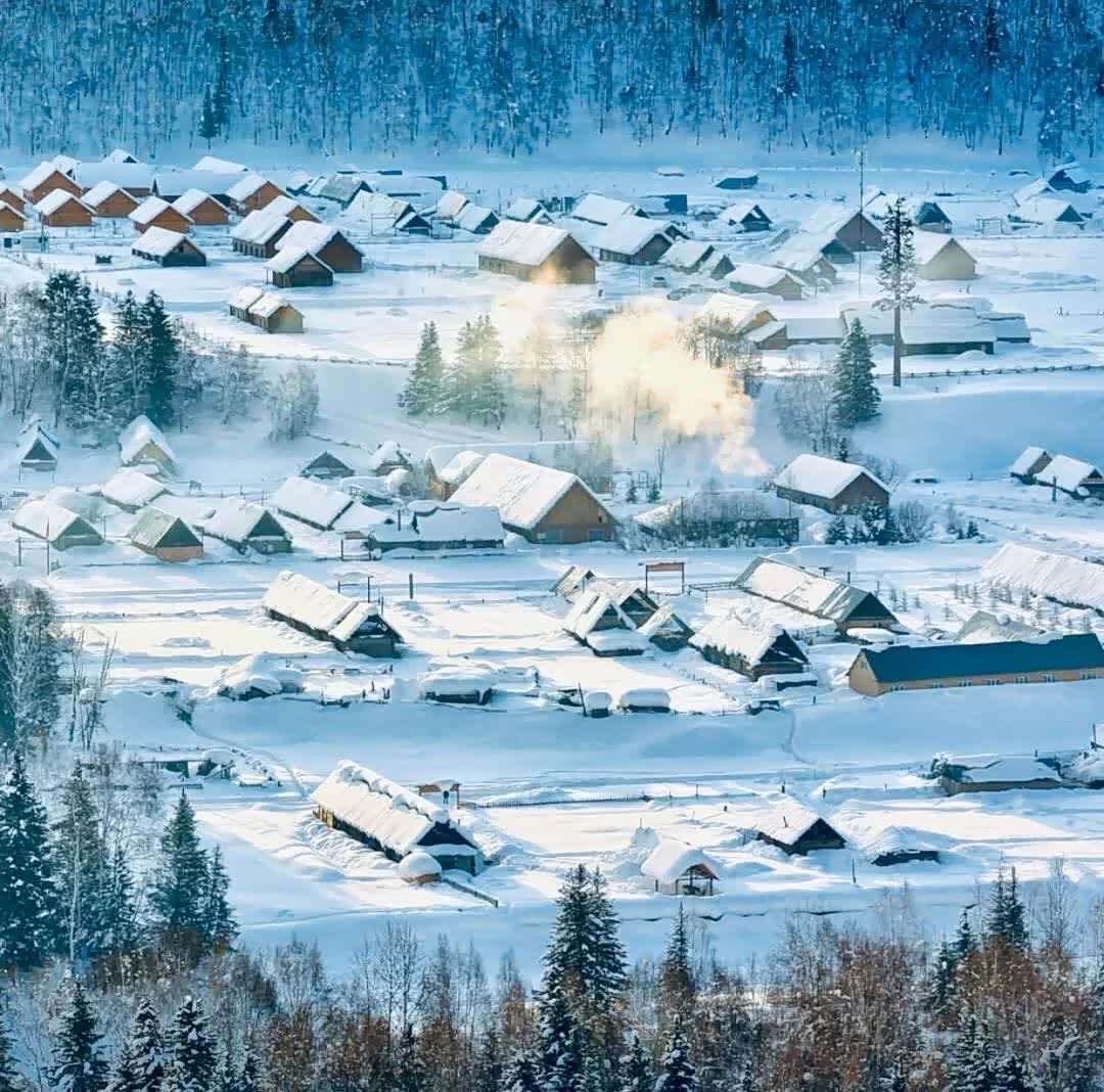 禾木村的冬天 安静而又美丽 很是迷人