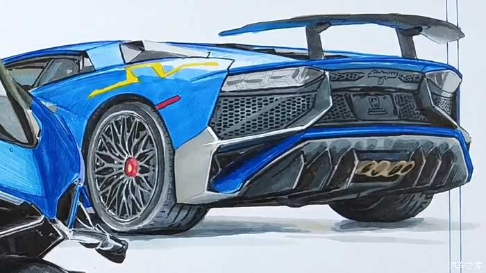 【不止画车】手绘 蓝朋友 杜卡迪v4 与 兰博基尼lp750-4 sv