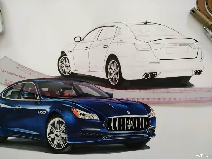 吉手绘玛莎拉蒂ghibli