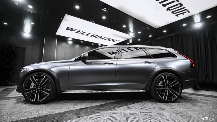 灰色北欧猎手苏州沃尔沃v90改色电光金属深邃灰赏析