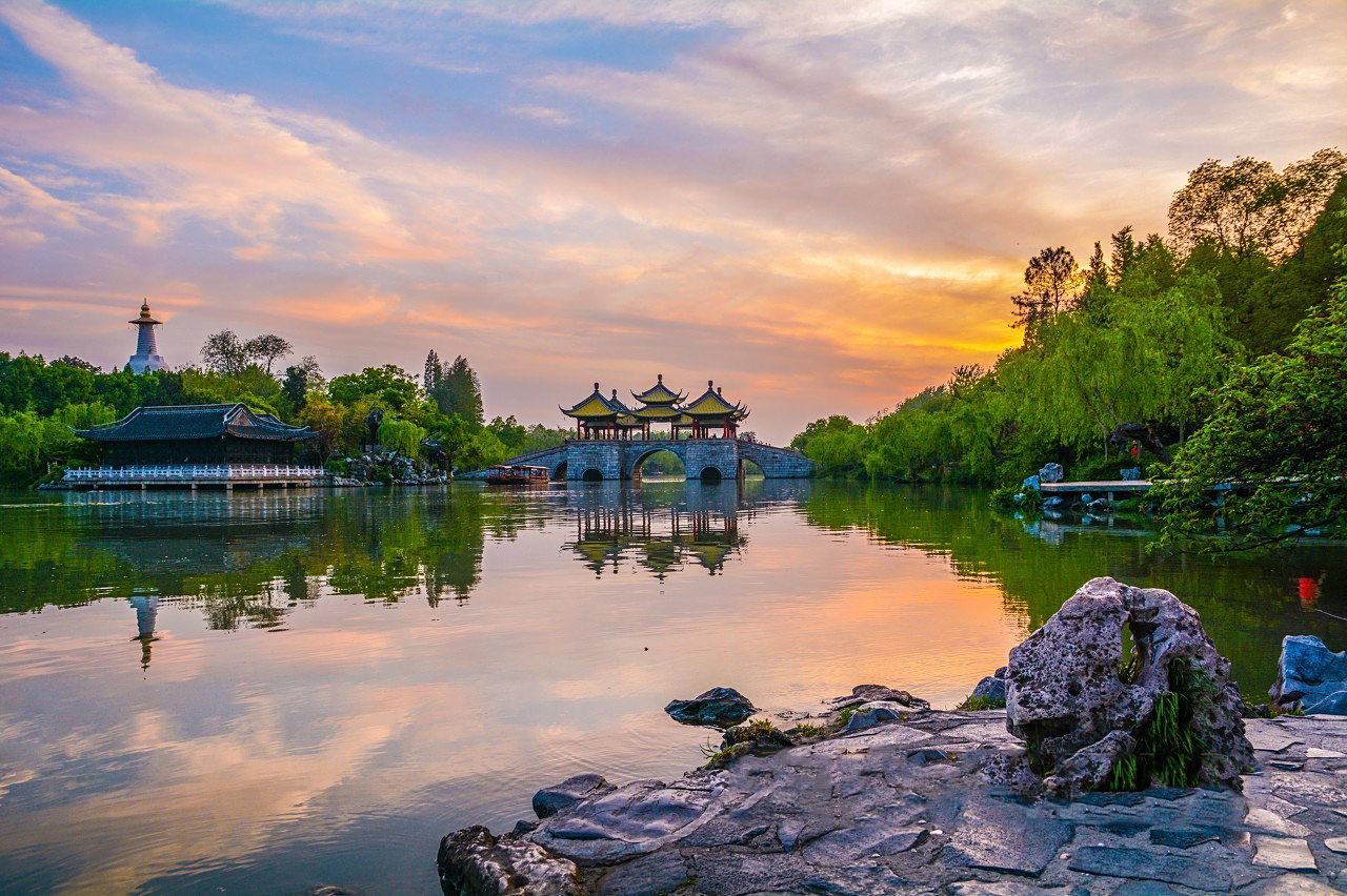 扬州瘦西湖美景图图片