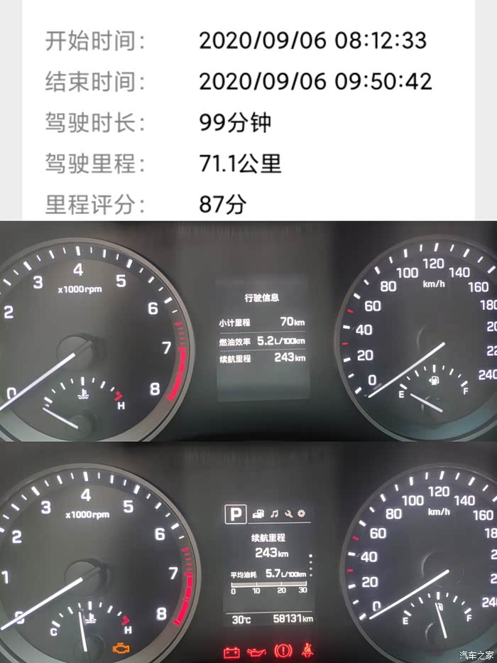 来晒一下16款途胜油耗