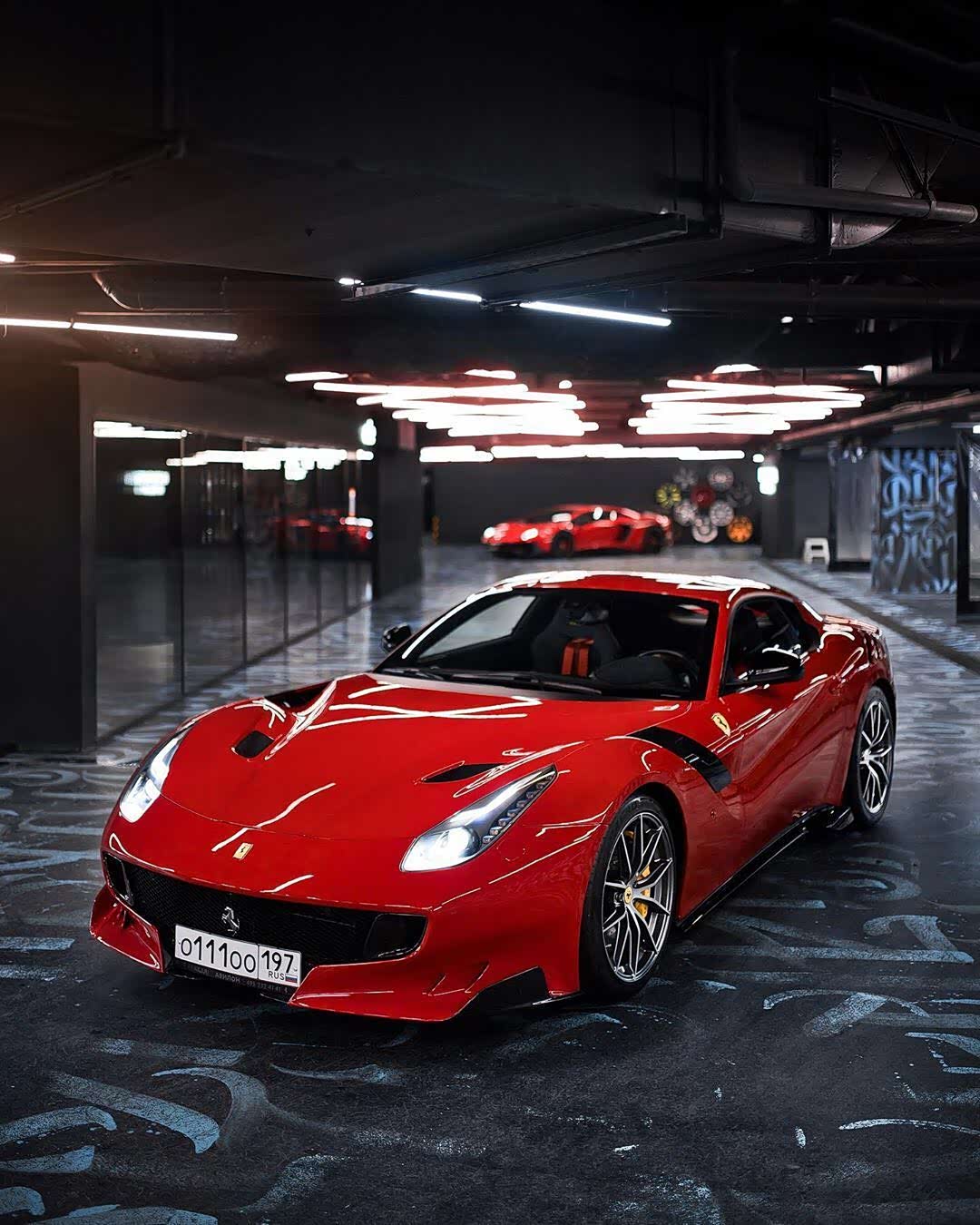 法拉利f12tdf还有一头乱入的牛