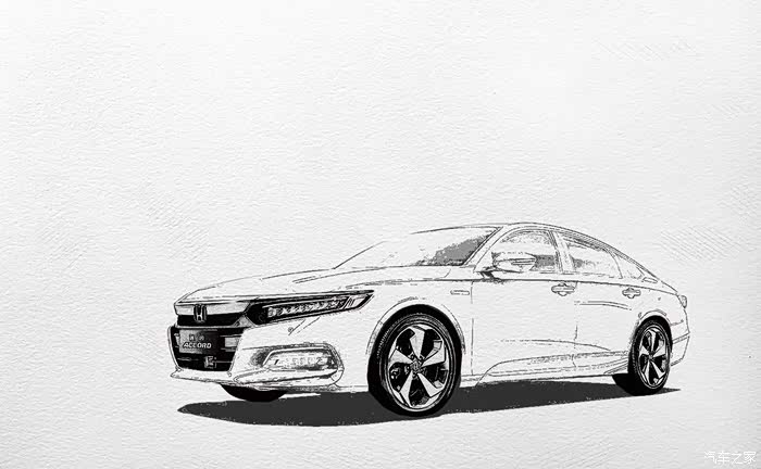 日常手绘#你从未见过的美,手绘十代雅阁混动的全过程