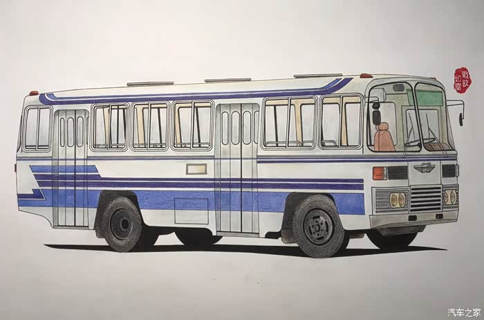 彩铅手绘·广州巴士gzk6142
