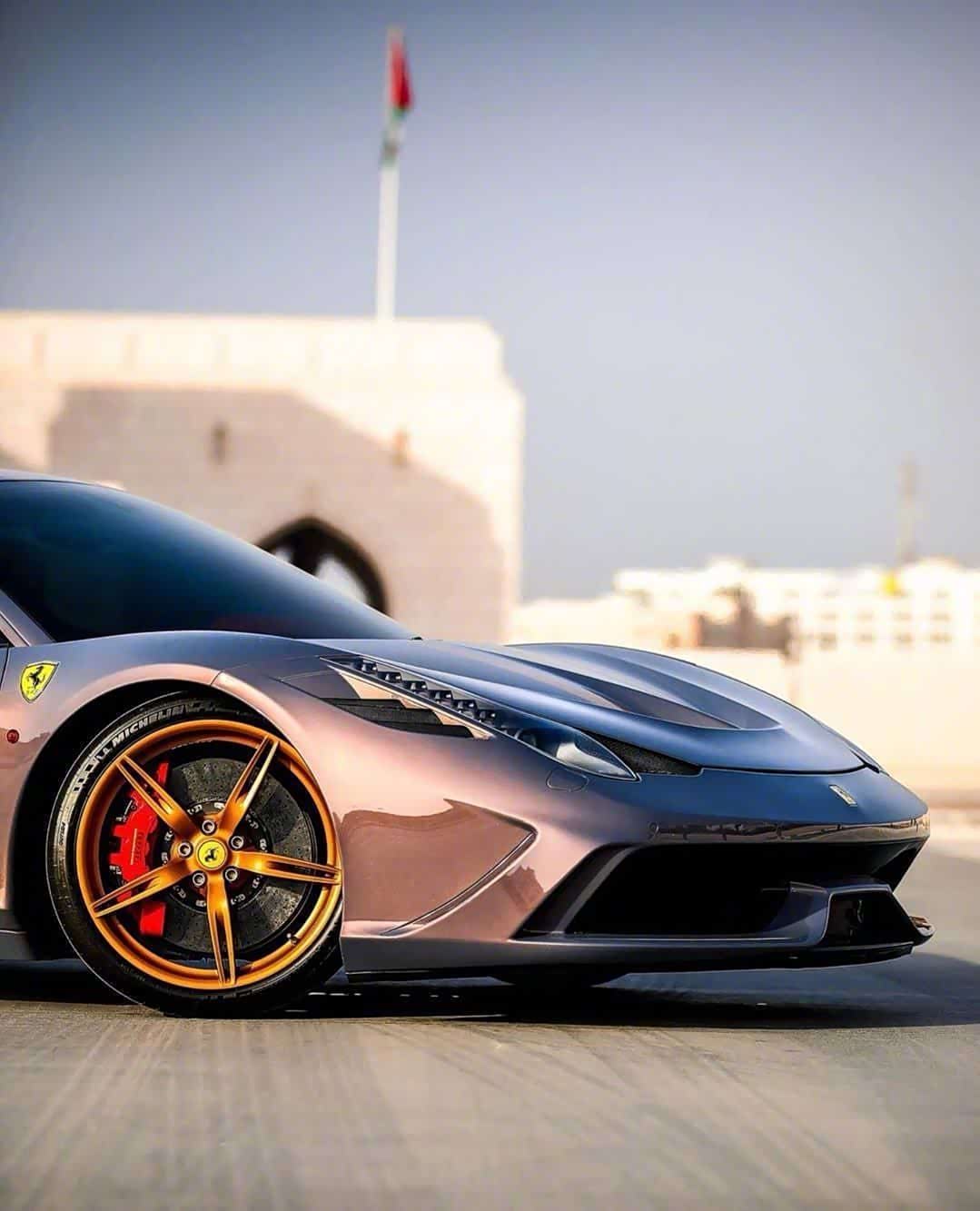 图 法拉利458.这个配色的涂装非常的漂亮.