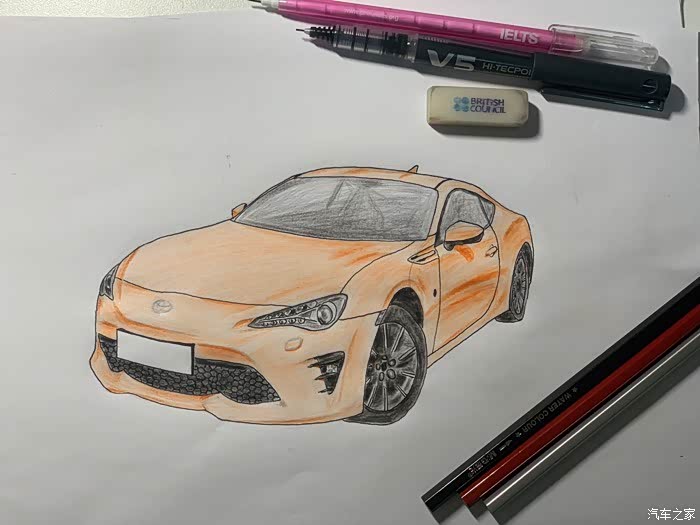 绘车达人秀00后的手绘丰田86