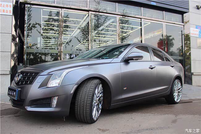 凯迪拉克atsl贴上电光金属深邃灰改色膜坐标广州