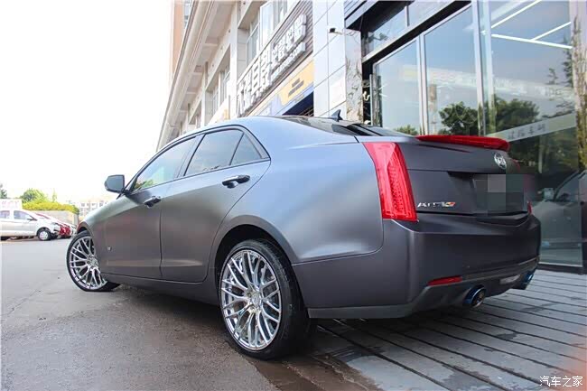 凯迪拉克atsl贴上电光金属深邃灰改色膜坐标广州