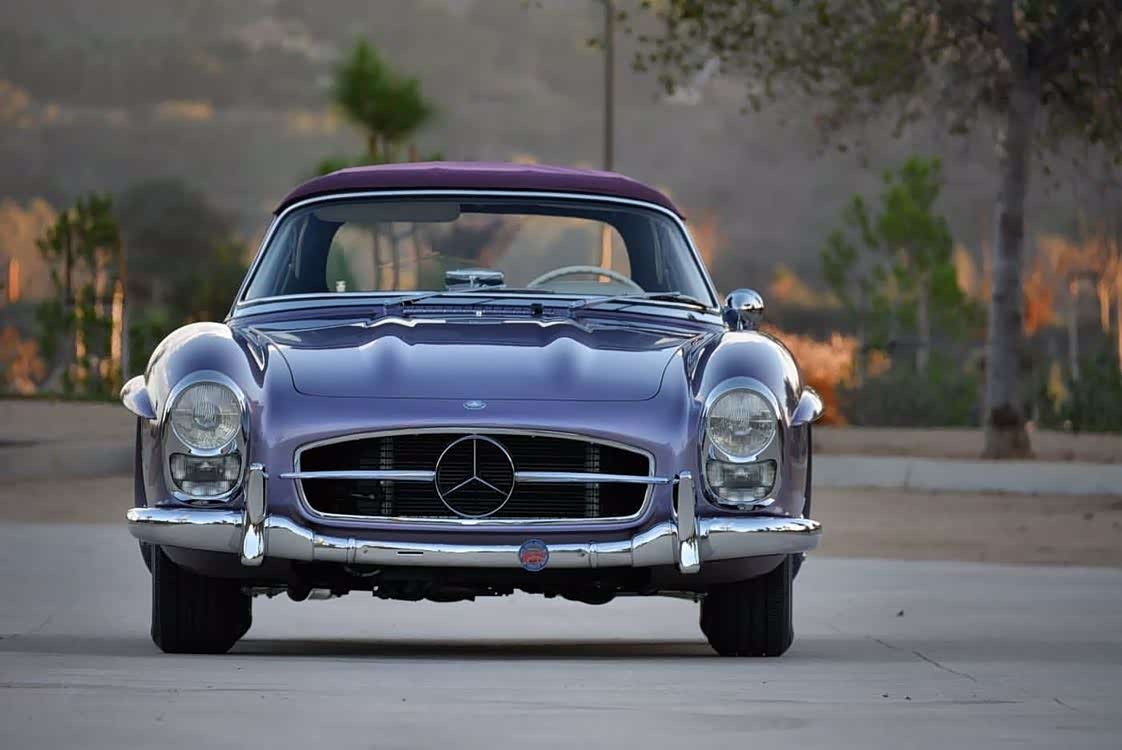 美少女座驾?葡萄色的奔驰300sl