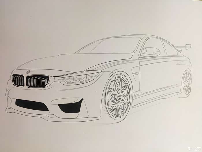 绘车分子大片来袭黑白双煞手绘宝马m4