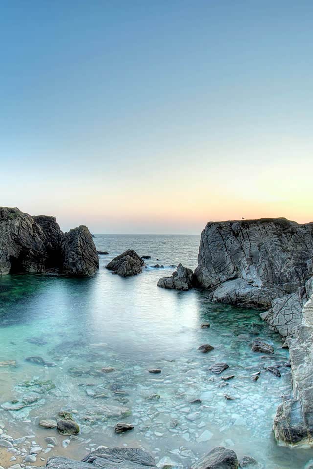 美丽的海岸线风光,旅游的好去处,海岸边小镇