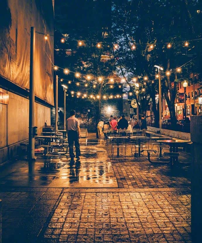 波士顿的夜晚 宁静而迷人的街道