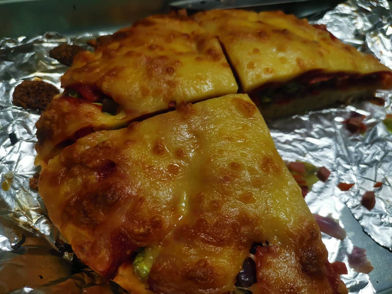 自己在家做的打卤馕,味道真不错.